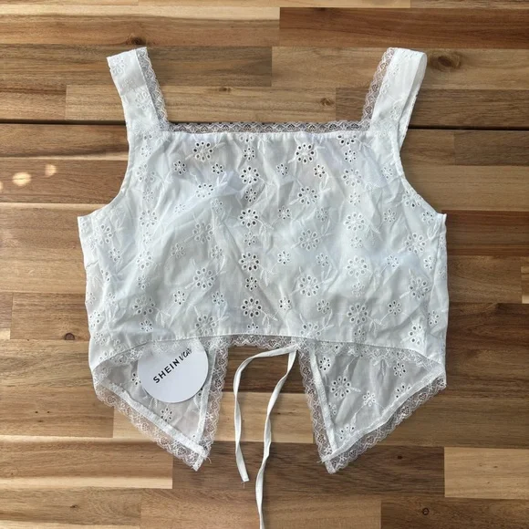 NWT SHEIN Eyelet Top - Picture 4 of 6